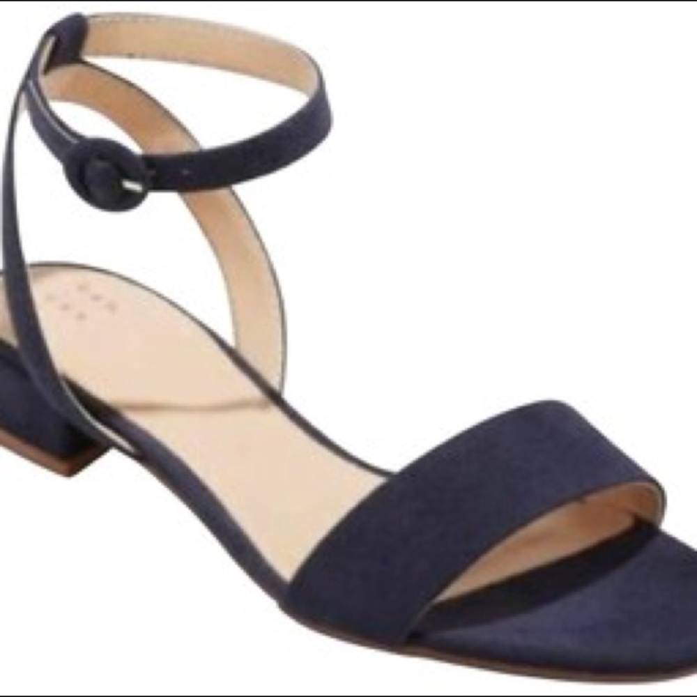 Winona Ankle Strap Sandals - Navy Blue